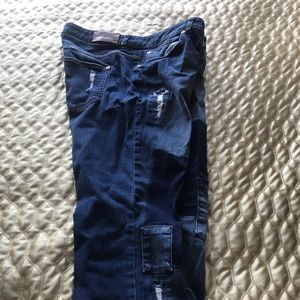 Bell bottom leg denim jeans